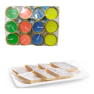 "Candles 12 Pcs Set, 250 gms of Kaju Kathili - Click here to View more details about this Product
